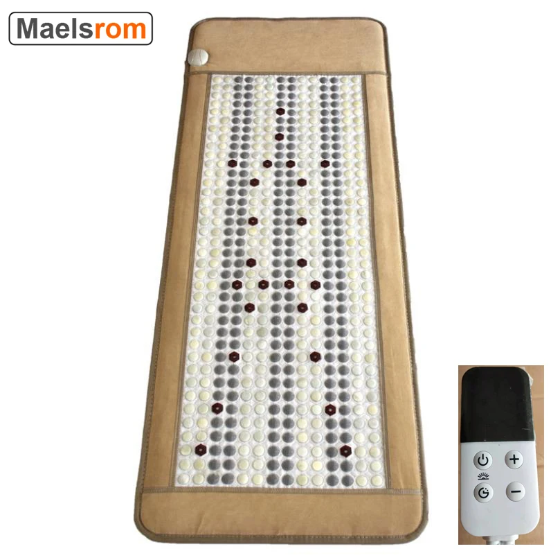 Electric Heated Jade Germanium Stone Massage Mat Natural Jade Bed Tourmaline Stones,  Infrared Photon Heating Mat, Jade Mat