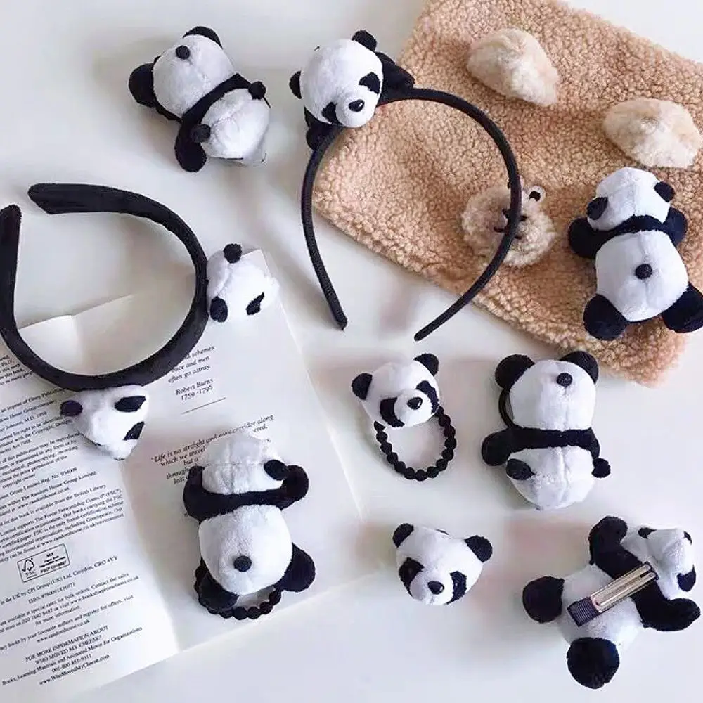 Резинка для волос плюшевая девочек и женщин милые резинки 3D в виде куклы панды