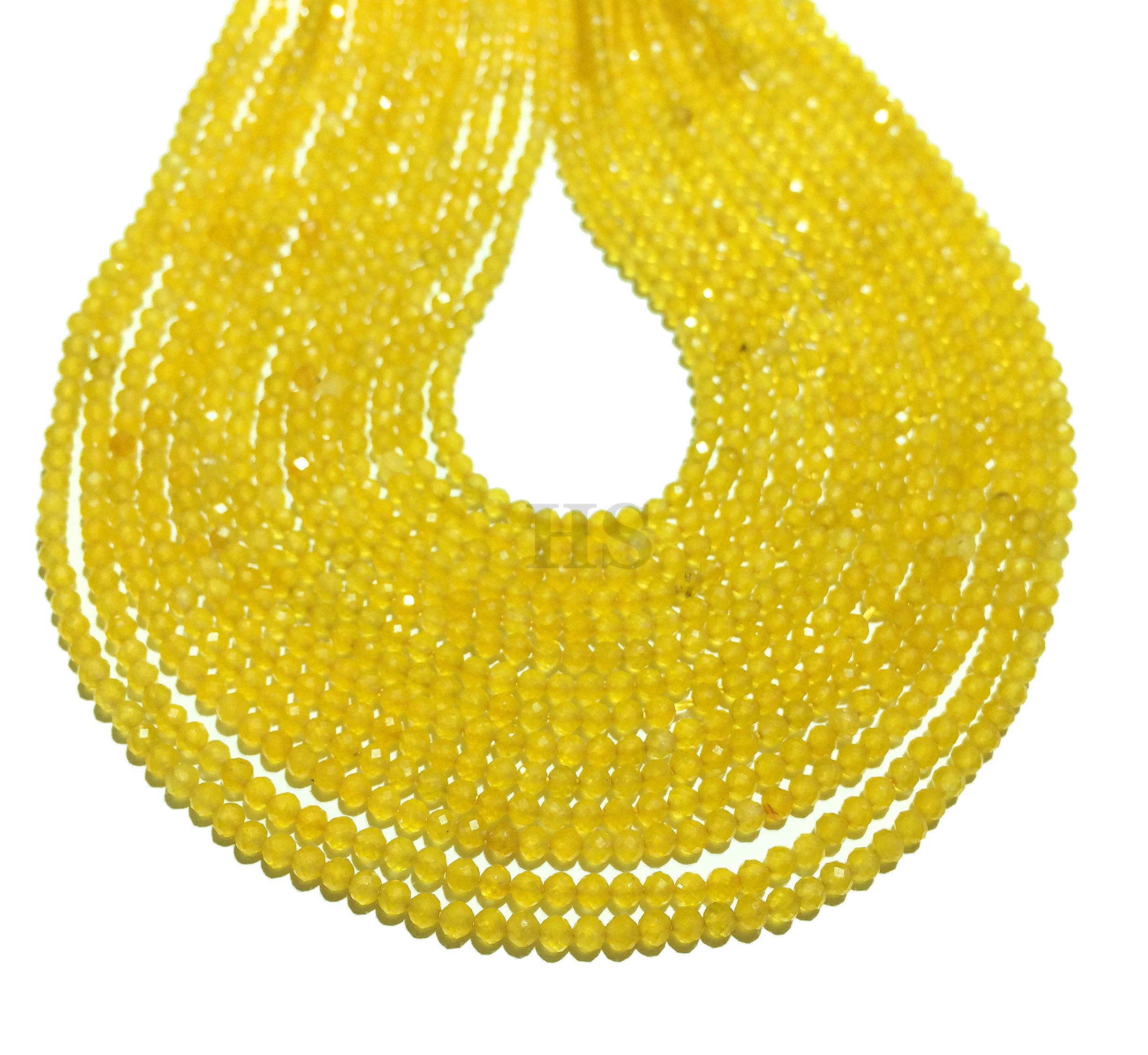 

Natural Top Yellow Jades Small Size Faceted Beads Round Loose Beads Healing Energy Jewelry For Making DIY Bracelet Necklace 2mm