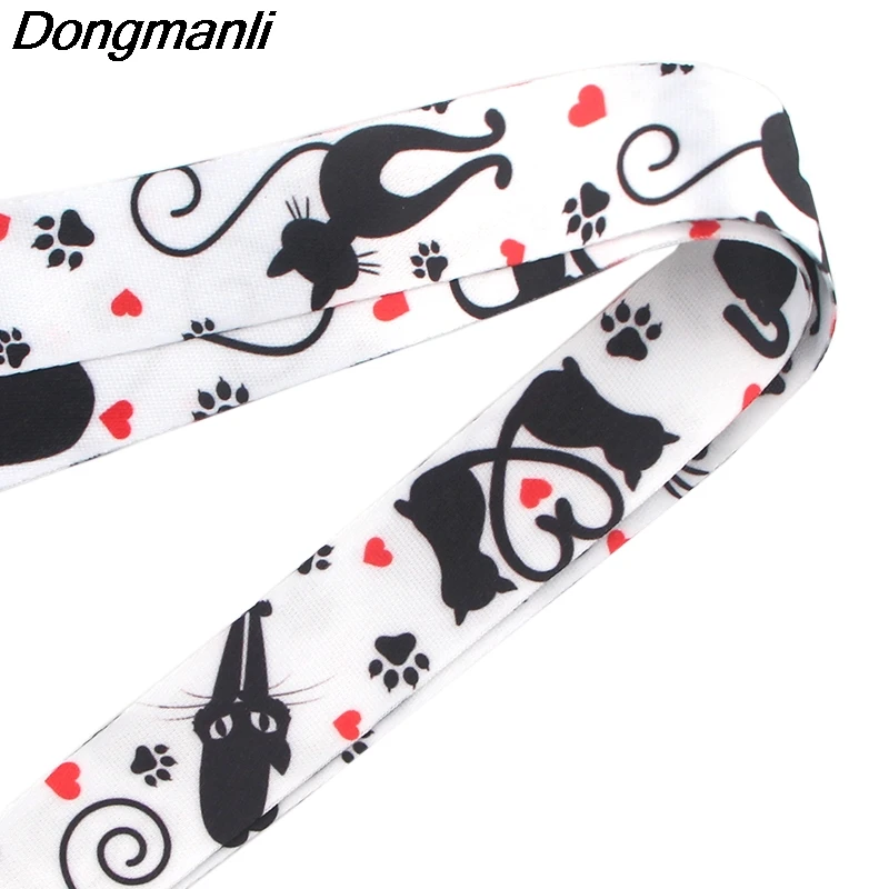 PC218 Black Cat Lanyards ID Badge Holder Card Pass Mobile Phone Straps Key Keychain | Мобильные телефоны и аксессуары