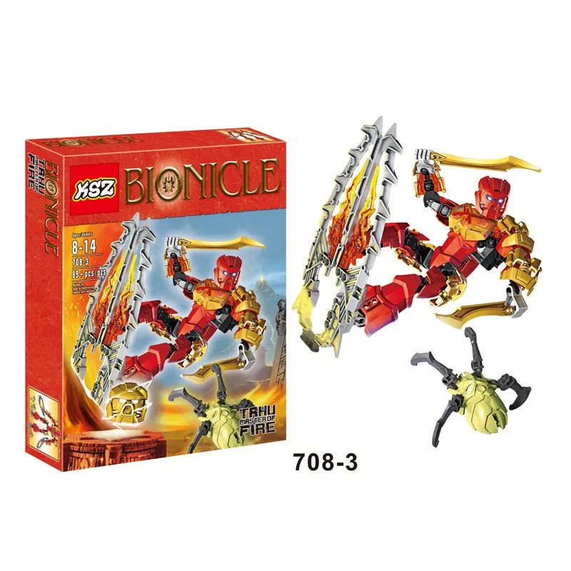 

Bioniclemask XSX 708-3 70787 Tahu Master of Fire Bionicle Building Blocks Compatible With Lepining Bionicle Toys For Children