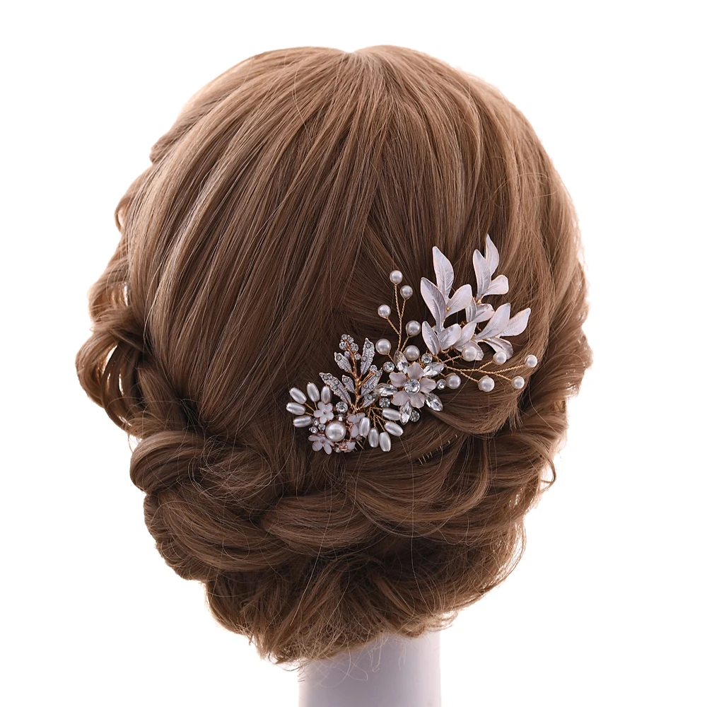 HP302 класса люкс из розового золота для прически Свадебные украшения головного