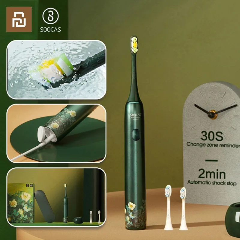 Зубная щетка электрическая SOOCAS X3U с защитой IPX7 ультразвуковая Водонепроницаемая