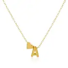 Модные маленькие сердце лакомство первоначальное название золотое украшение на шею с Цвет A-Z 26 со стоячим воротником и надписями, ожерелье для женщин, цепочка с кулоном, ювелирное изделие, подарок