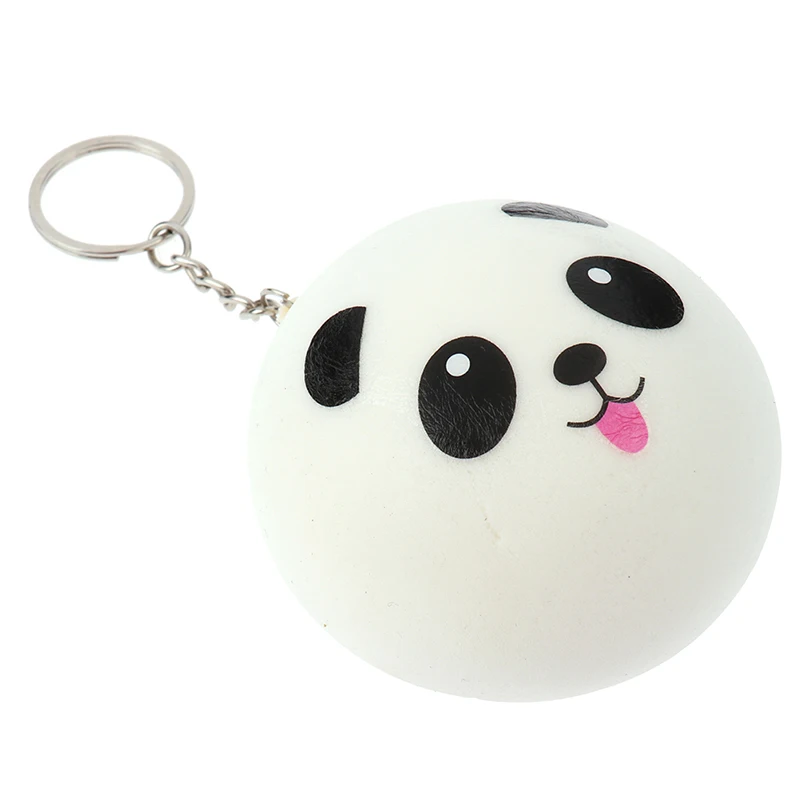 

Creative Simulation Panda Bread Mobile Phone Strap 7CM Panda Stress Reliever Ball Decompression Toys PU Key chains Keychain