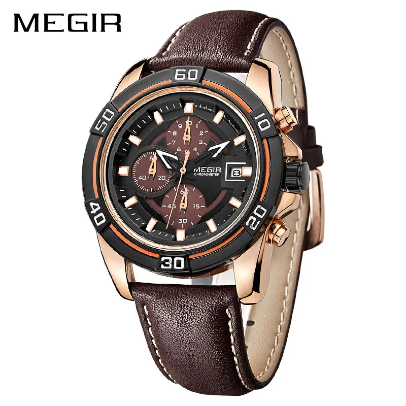 

MEGIR Mens Watches Top Luxury Brand Fashion Sport Men's Quartz Wristwatch Watch Men Chronograph Luminous Waterproof Date Clock