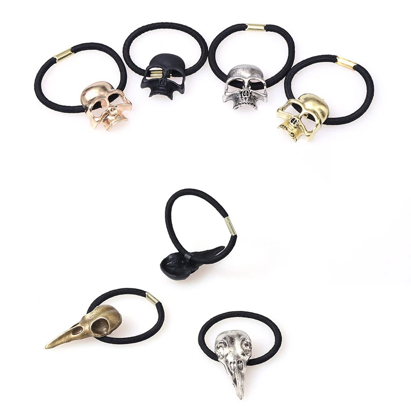 Персональный панк стерео металлический череп ворона веревка для волос Хэллоуин