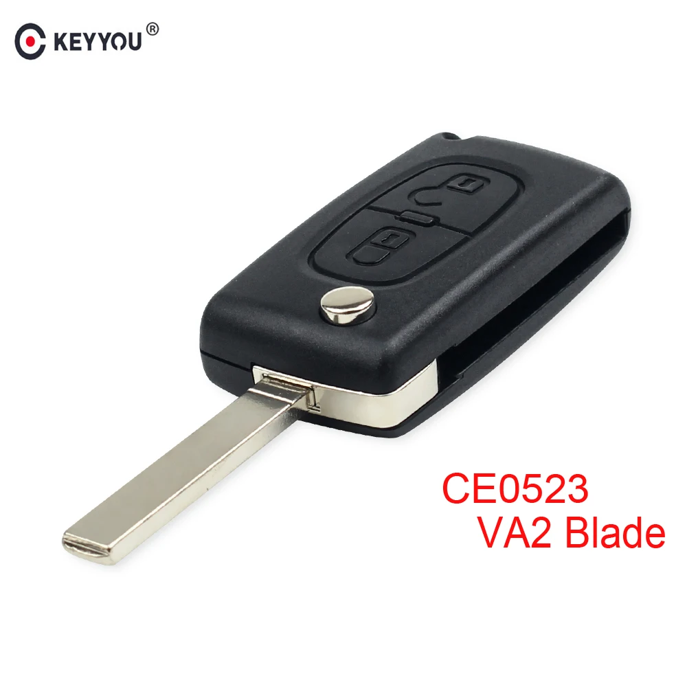 KEYYOU для peugeot 306 407 807 Partner VA2 Blade CE0523 2 кнопки откидной складной ключ оболочки удаленный ключ оболочки Чехол