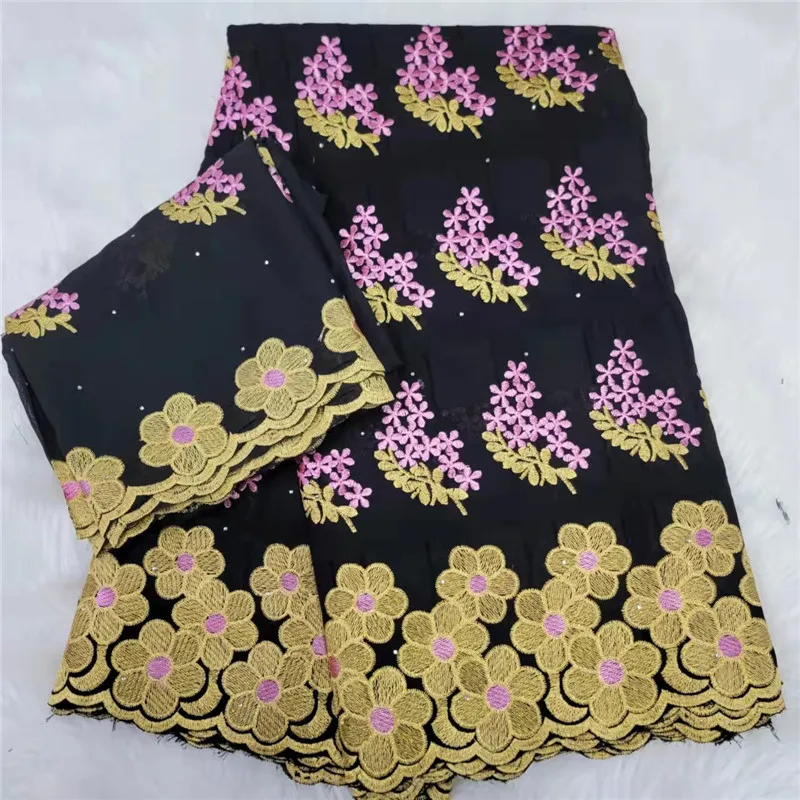 Ткань кружевная швейцарская вышивка бисером 100% хлопок в африканском стиле 9L01012 7