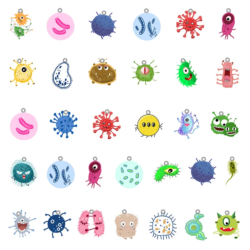 

TAFREE красочные аниме бактериальная Форма Акриловая подвеска эпоксидная бижутерия изготовление подвесок серьги ожерелье аксессуары ювелир...