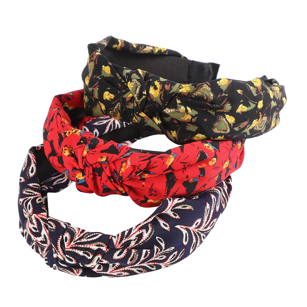 

Women Hair Accessories Cotton Plaid print Hairband Knot British Style Fabric Headband Girls Headwear Spring Hair Band 2020 New