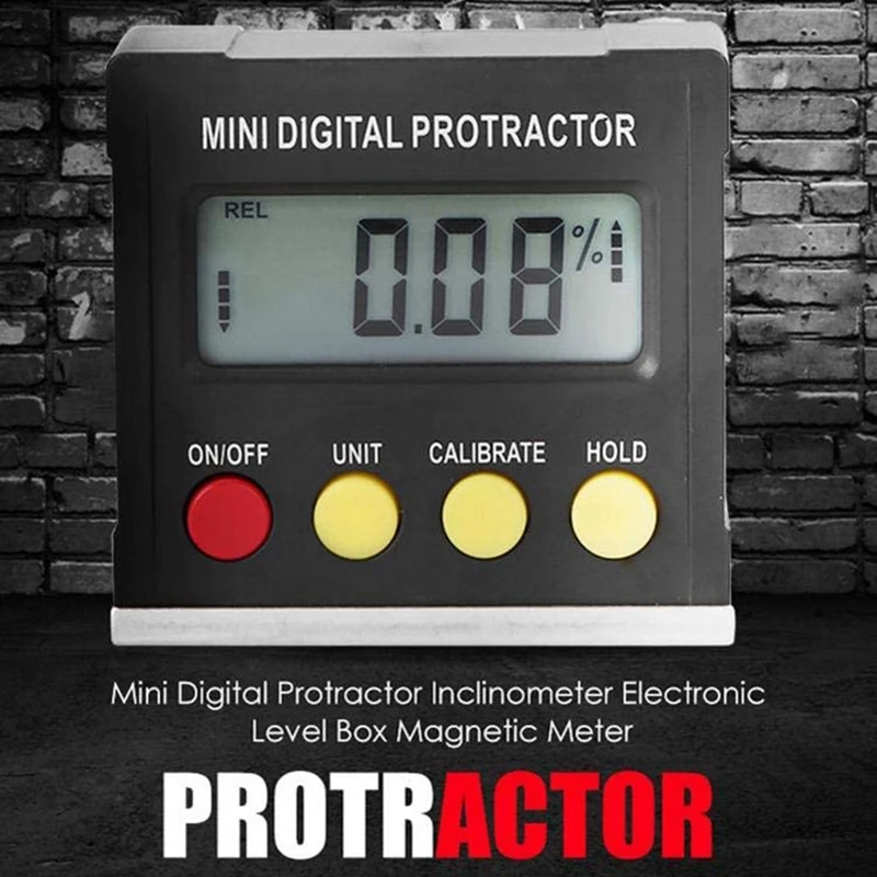 

360 Degree Mini Digital Protractor Inclinometer Electronic Level Box netic Base Measuring Tool