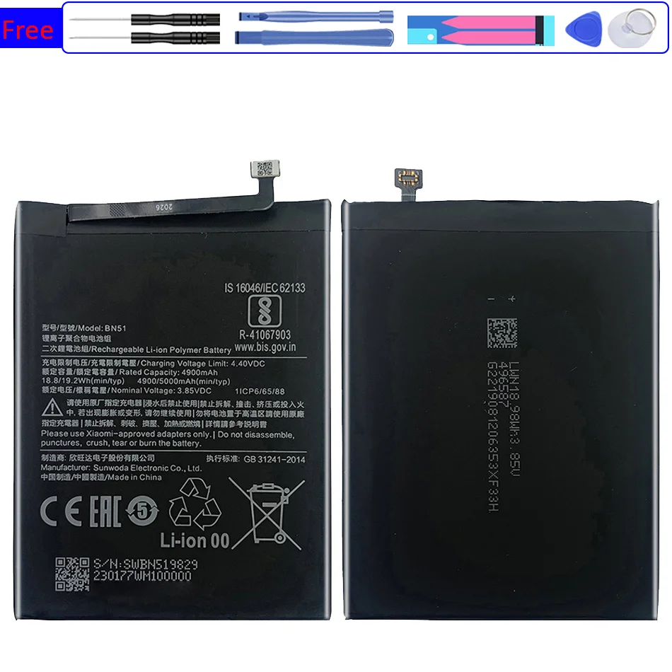 

Mobile Phone Battery BN51 5000mAh For Xiaomi Redmi 8 Redmi 8A Redmi8 Redmi8A
