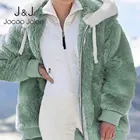 Винтажное толстое теплое пушистое длинное пальто из искусственного меха, женская зимняя плюшевая куртка с капюшоном, элегантное пальто на молнии, пальто в стиле Харадзюку, верхняя одежда