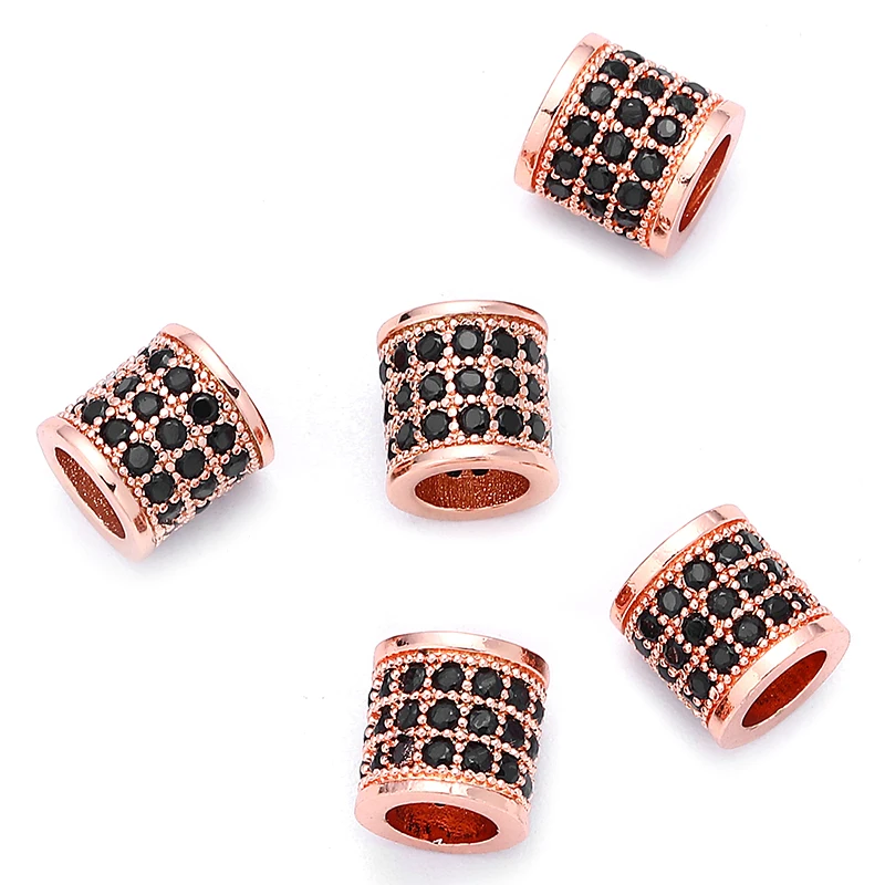 Бусины с большим отверстием многослойные из циркония AAA 8 мм 3 шт./лот | Украшения и