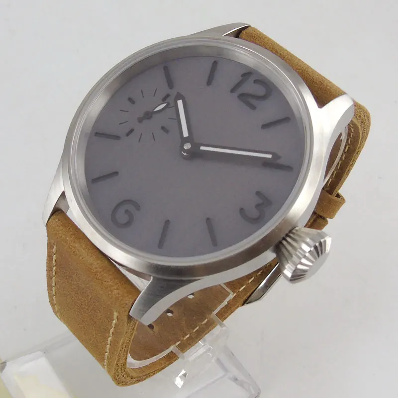 

Часы мужские механические с кожаным сапфировым стеклом, 43 мм