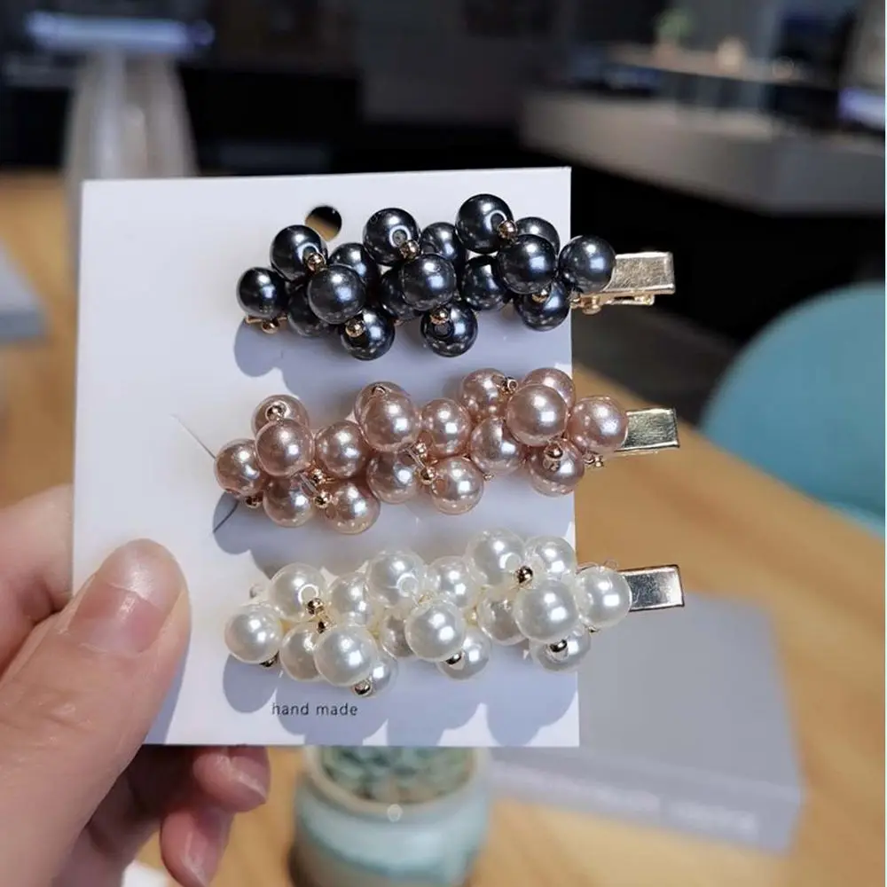 Корейская заколка для волос с милыми жемчужинами челкой взрослых милый головной