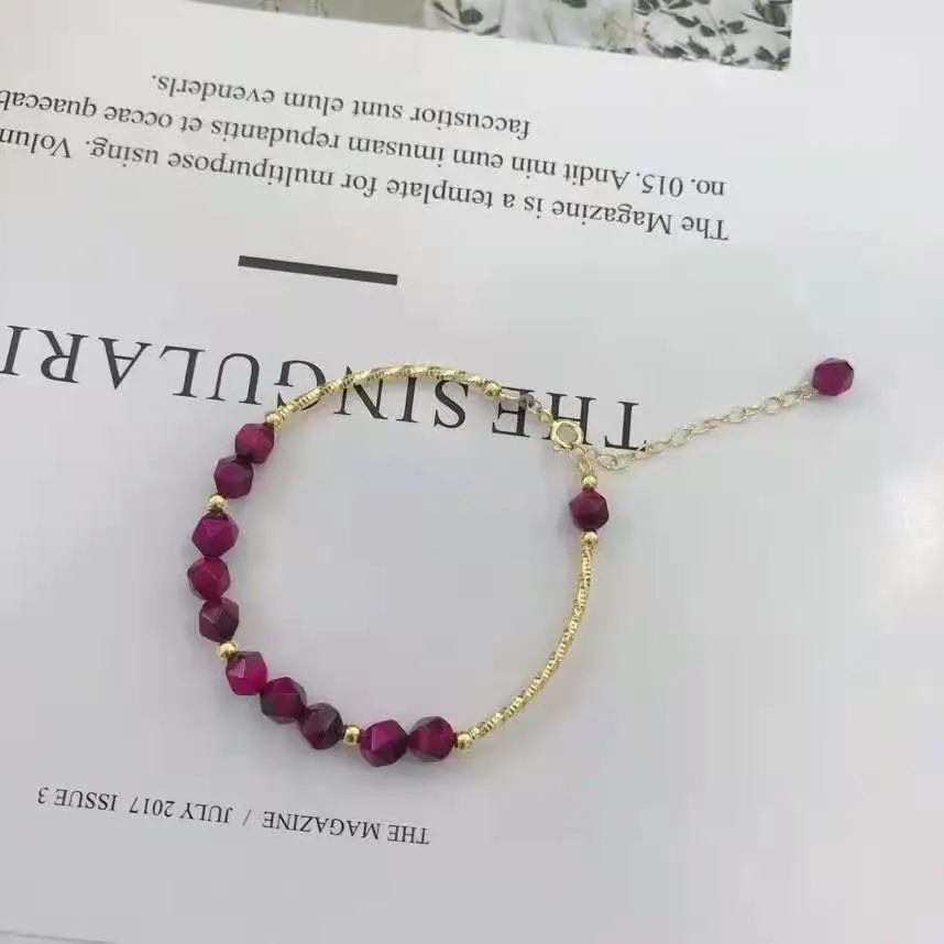 Серебряное украшение браслет из камня тигровый глаз для женщин Корейская версия