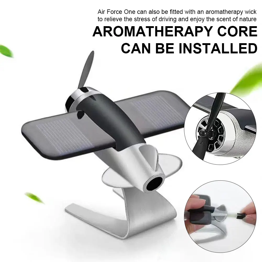 Мини освежитель воздуха для автомобиля модель самолета с солнечной панелью и
