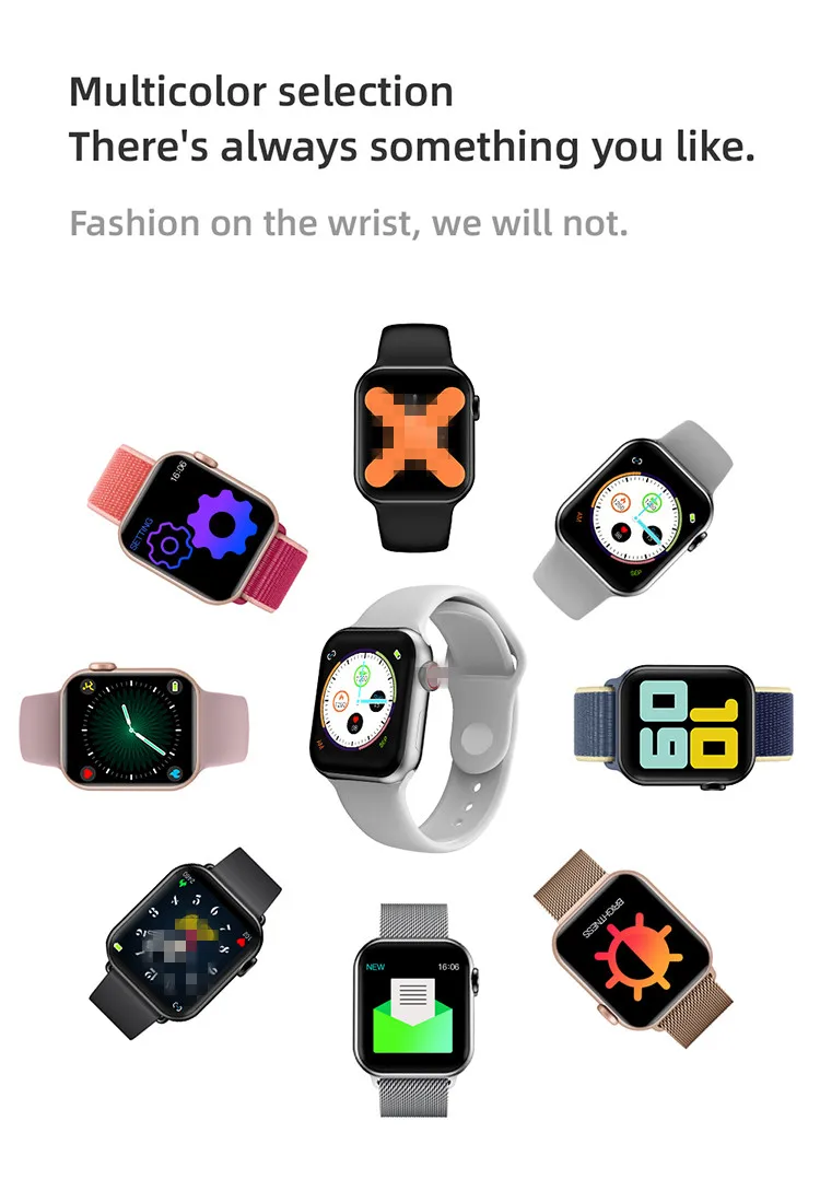Slimy Смарт-часы для мужчин и женщин, умные часы для Apple Watch 4 IWO 10 IWO 11, Смарт-часы с беспроводной зарядкой