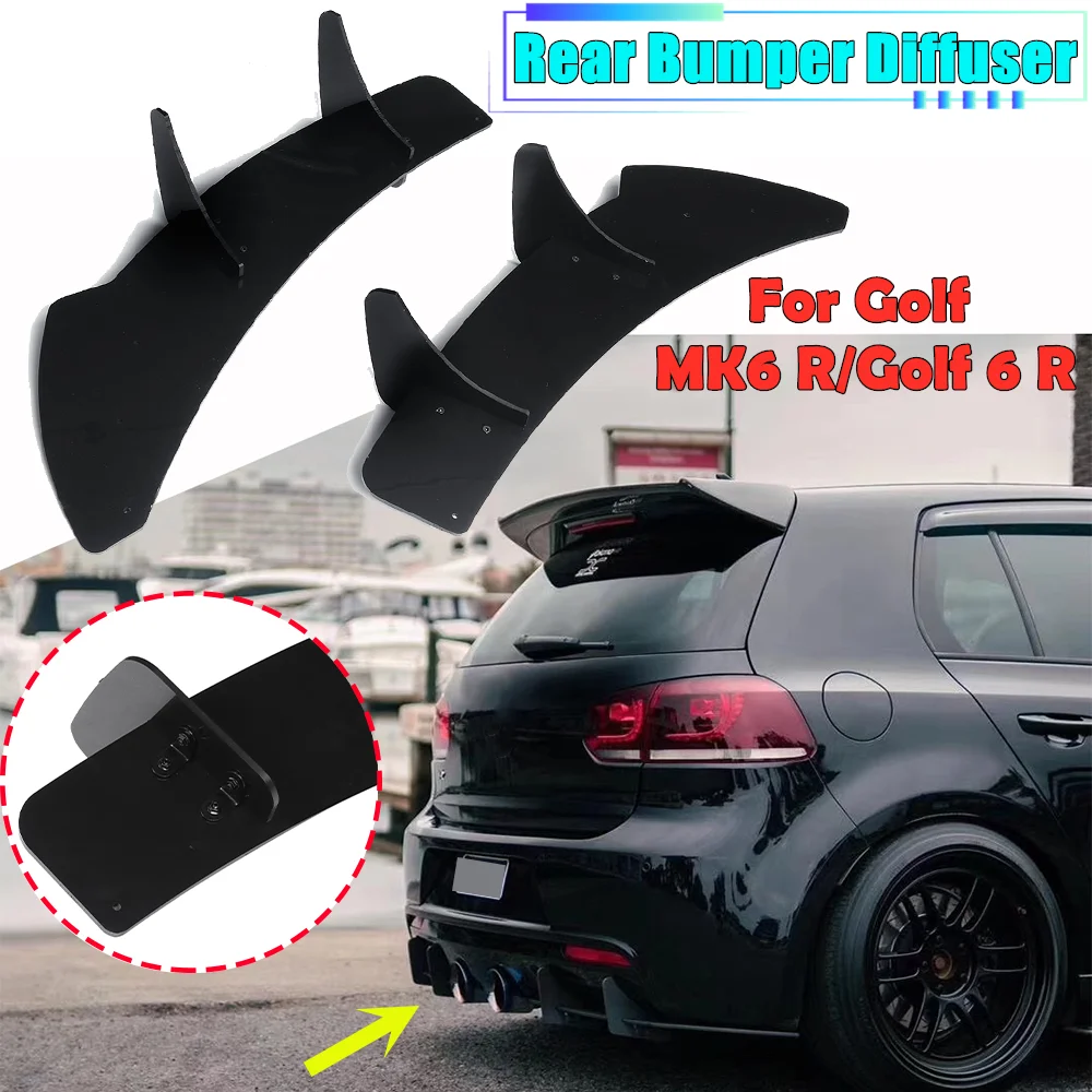 

Car Rear Bumper Diffuser Lip & Rear Side Splitters Spoiler Guard Protector For Volkswagen VW Golf 6 VII MK6 GTI R20