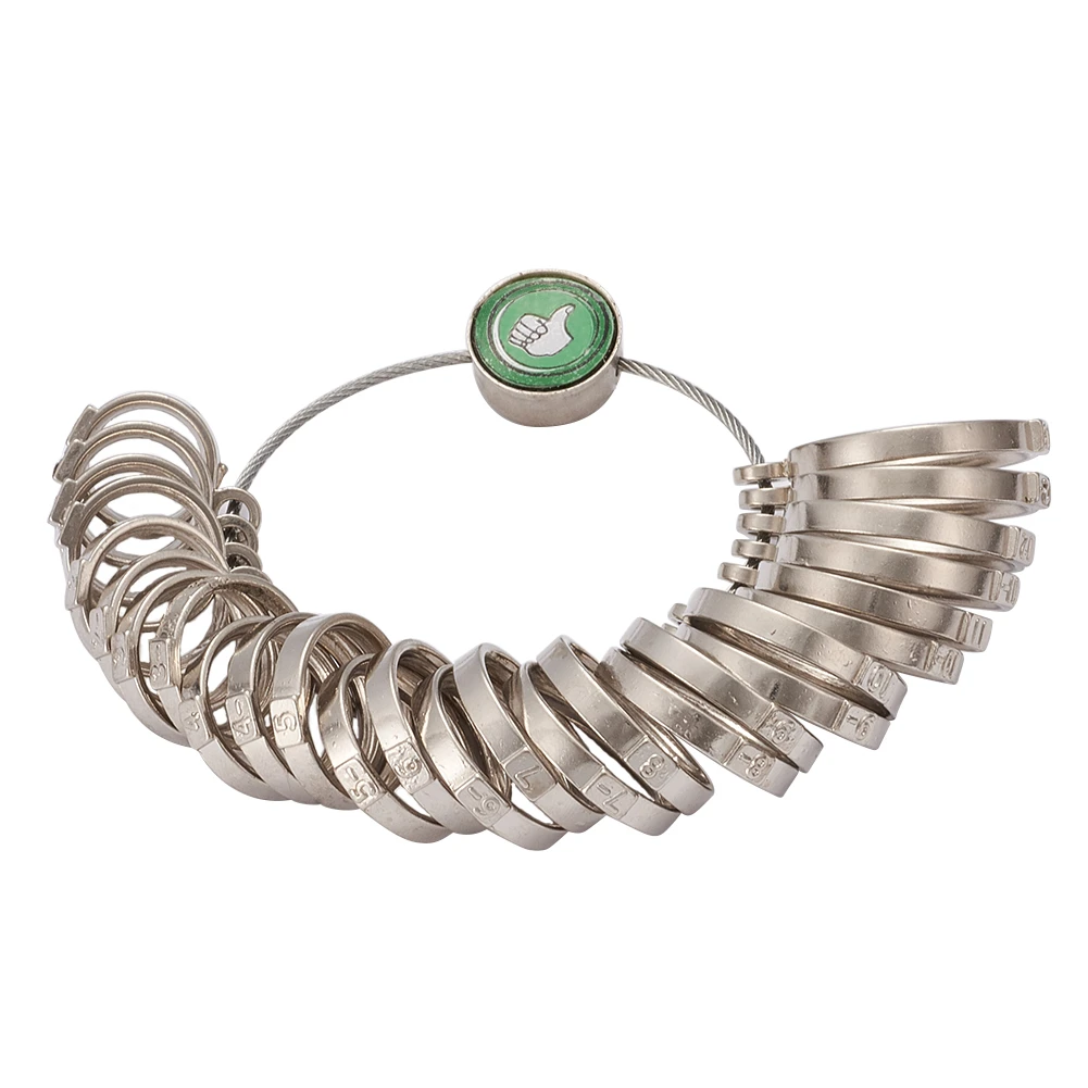 

Alloy Ring Sizers Professional Model Jewelry Measuring Tools Metal Finger Ring Sizer Measure Gauge 11~22mm 27pcs/set