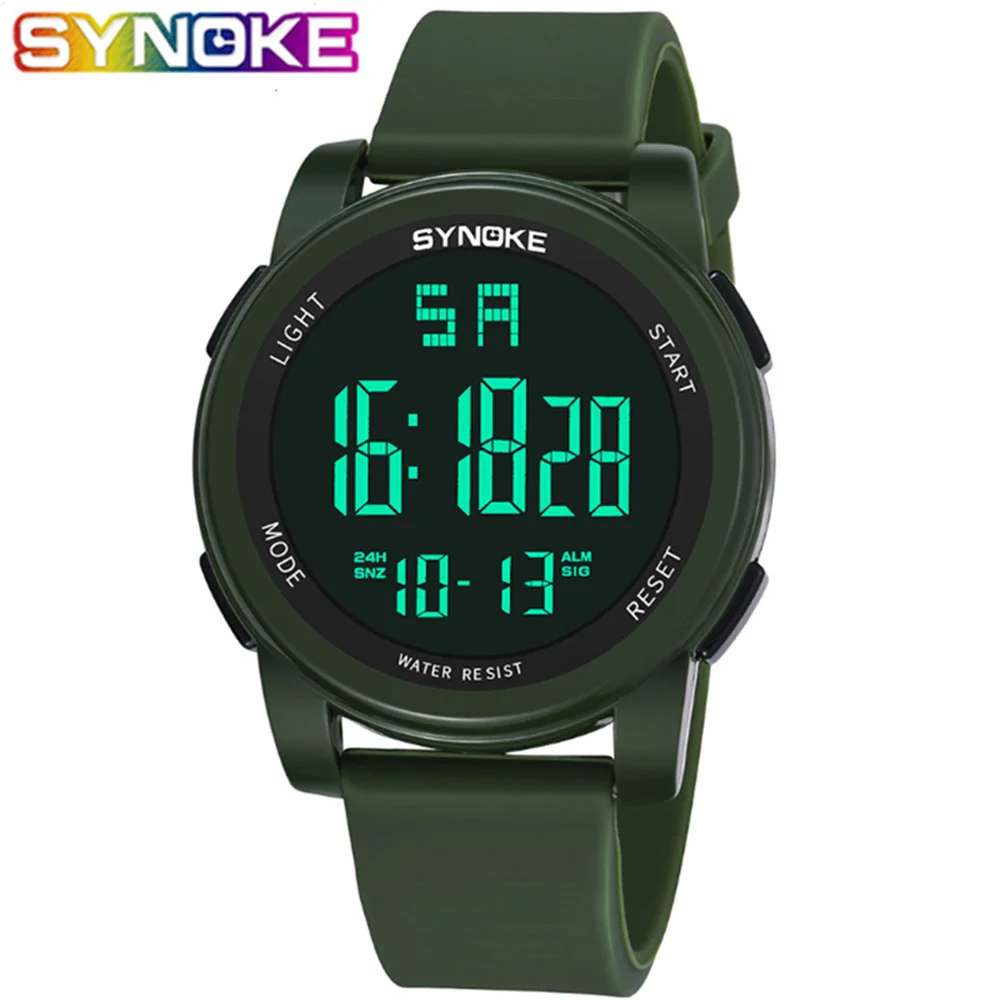 SYNOKE мужские спортивные часы Reloj Цифровой Hombre светодиодный наручные часы мужские часы Relogio Masculino Montre Homme военные электронные