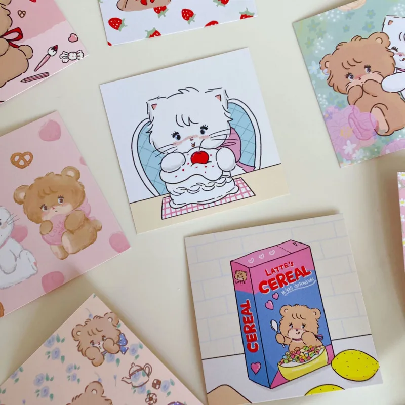 Корейская мультяшная Милая открытка в стиле Ins с медведем Кроликом