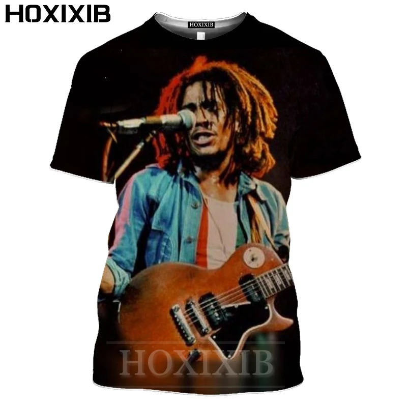 HOXIXIB модные 3D Боб Марли футболка для мужчин футбольного болельщика Harajuku любви и
