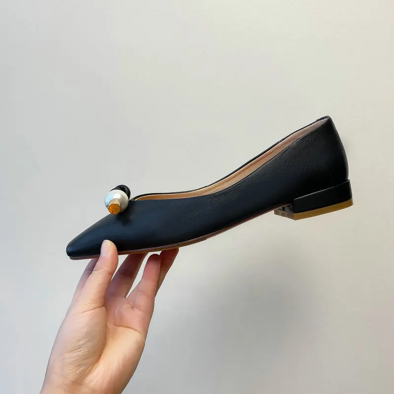 

2021 Newest Shallow Chunky low Heels Pumps For Women Metal Decoration Women's Shoes Office Lady Basic Shoes Woman