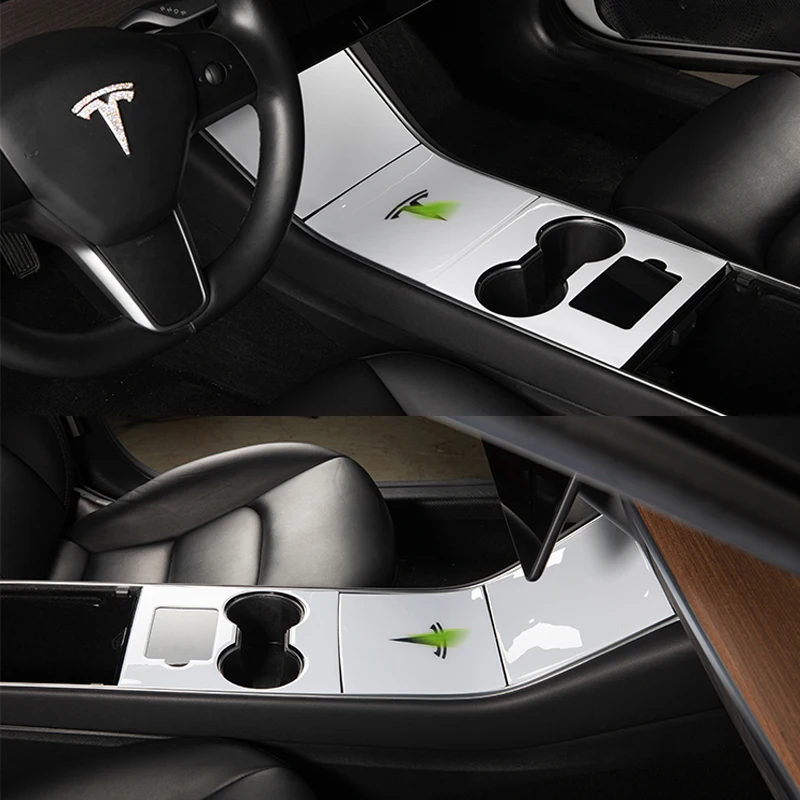 Heenvn Model Y 3 Car Center Console Centrale Wrap For Tesla Model3 Carbon Fiber Sticker Three White Accessories 2020 | Автомобили и