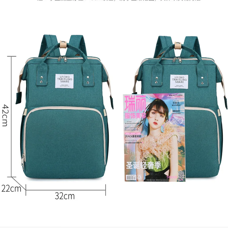

Nappy Backpack Bag Mummy Large Capacity Bag Multi-function Waterproof Outdoor Travel Diaper Bags Changing Tables Bed Folding Bed