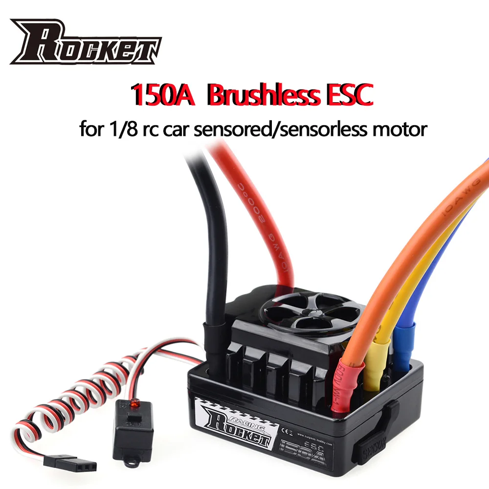 

Бесщеточный сенсорный регулятор скорости Rocket Beast 150A ESC 6-8,4 V/3A BEC для 1/5 1/8 RC Traxxas Ги багги-монстр Baja Car
