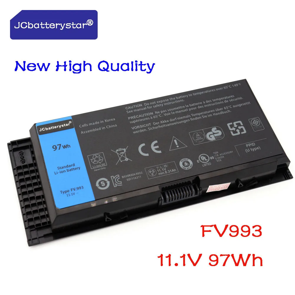 

JC Новый высокое качество FV993 ноутбук Батарея для DELL Precision M6600 M6700 M6800 M4800 M4600 M4700 FJJ4W PG6RC R7PND OTN1K5 97WH