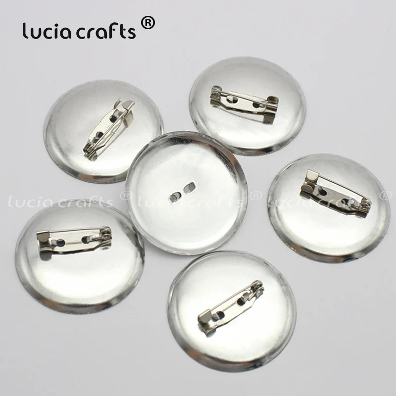 36mm 6pcs Разные размеры, серебряная безопасная булавка для одежды, ювелирное изделие DIY для броши и броши для волос, круглая задняя основа с зажимом G1217 - Цвет: 36mm 6pcs