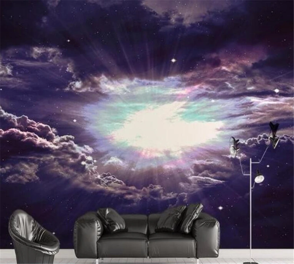 

Пользовательские обои beibehang, модная Вселенная, небо, солнечная система, фон, современное европейское искусство, гостиная, украшение для дома...