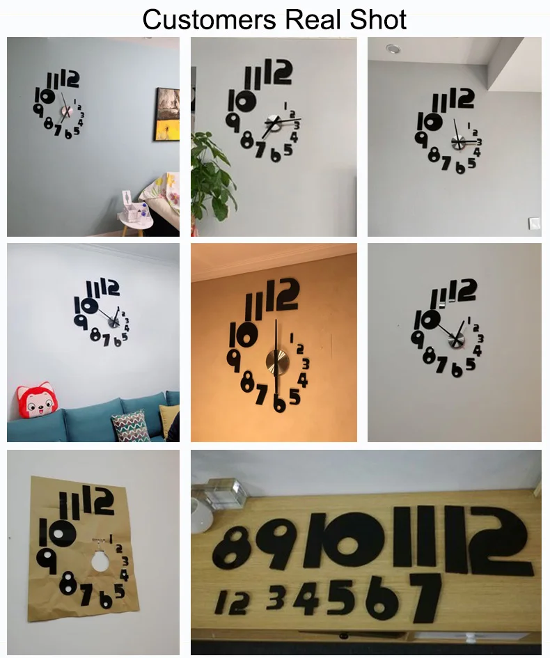 DIY большие настенные часы современный дизайн тихий кварцевый стикер 3d гостиная домашний декоративный акрил Horloge