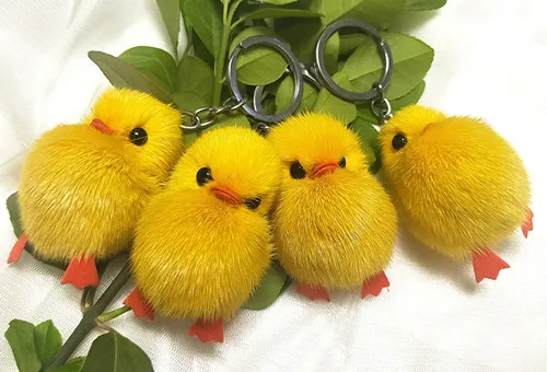 Бесплатная доставка пушистый брелок мини игрушка маленькая желтая утка - купить