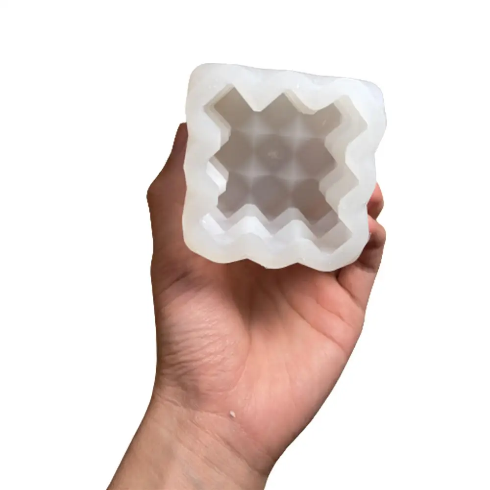 3D Изящные геометрические Силиконовые свечи шаблоны для изготовления