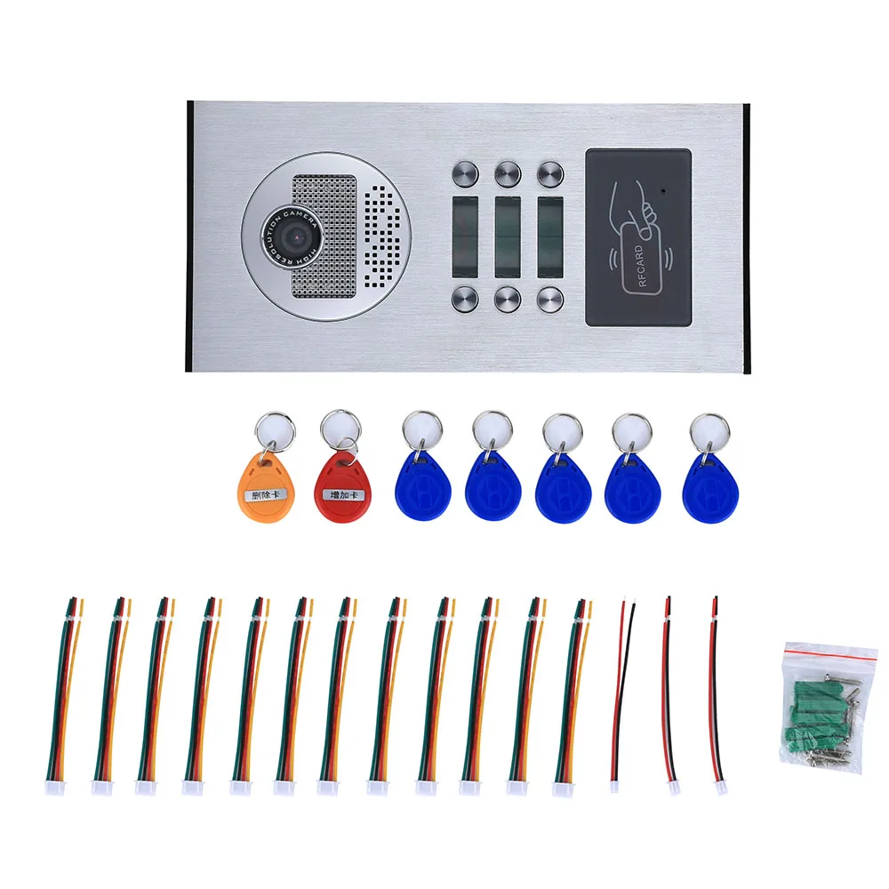 9 inch Wired Wifi Apartments Video Door Phone Intercom System RFID Keyfobs HD 1000TVL Camera with 3/4/5/6/12 Apartment/Family |