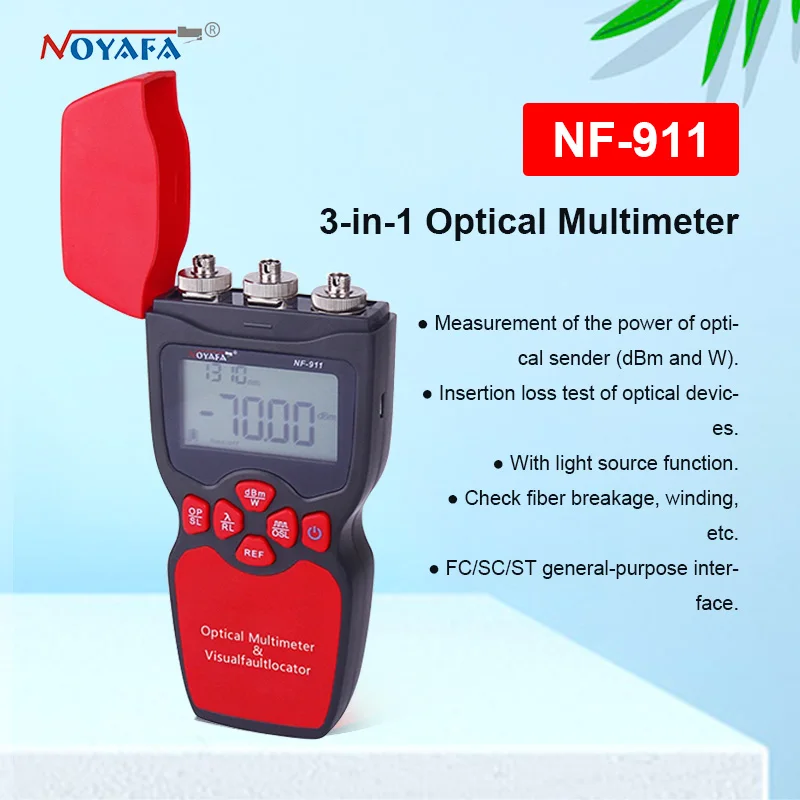 

Noyafa NF-911C 3-в-1 Цифровой мультиметр волоконно-оптический измеритель мощности тестер Визуальный дефектоскоп 100% новый фирменный