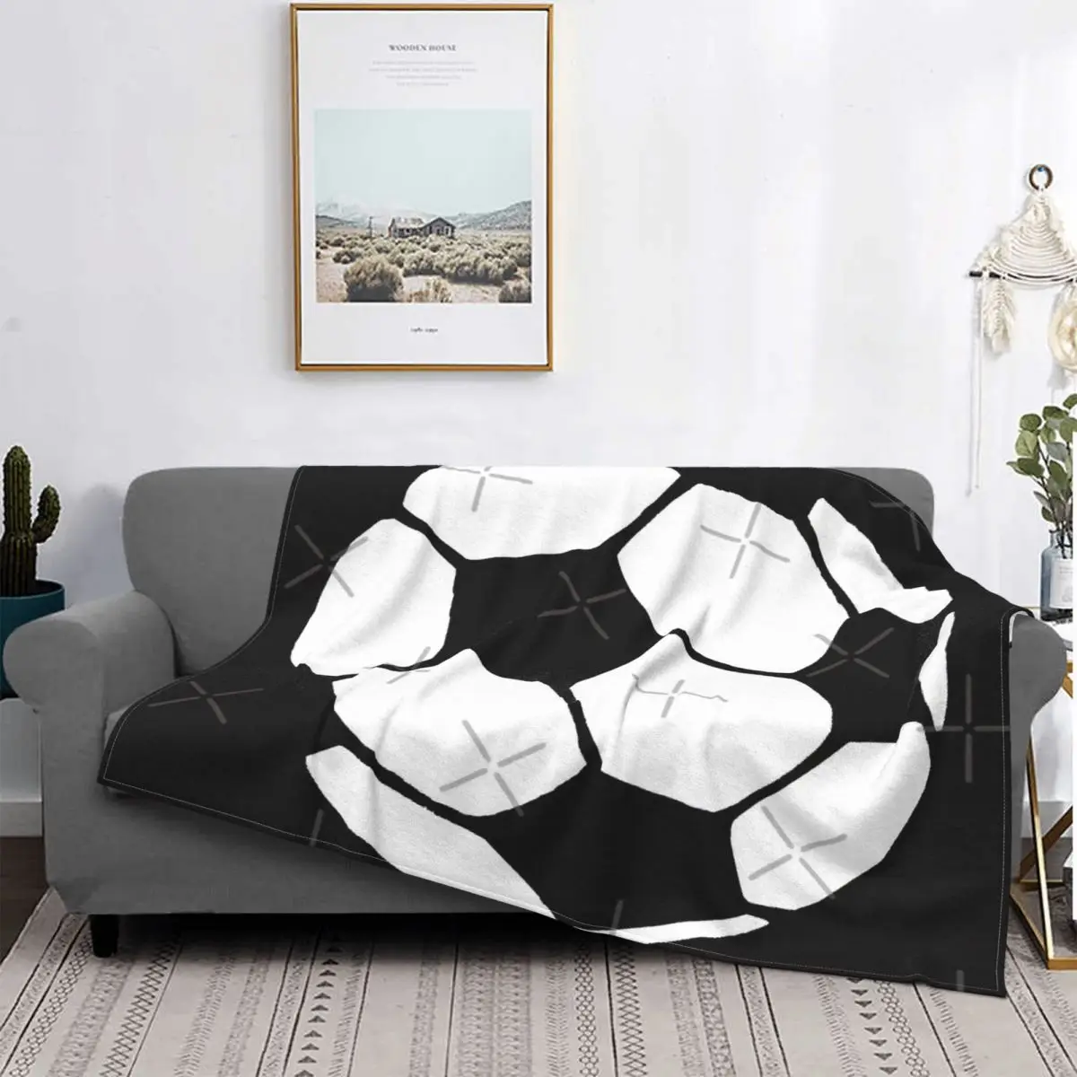 

Soccer Ball 1 Blanket Bedspread Plaid Blanket Cover Sauna Cushion Crochet