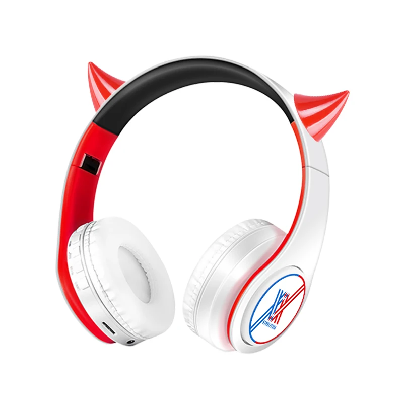 Dica sem Fio Fone de Ouvido Cartão do Telefone Cosplay Anime Darling Franxx 02 Tom Bluetooth Cabeça Montado Plug in Móvel Fones no