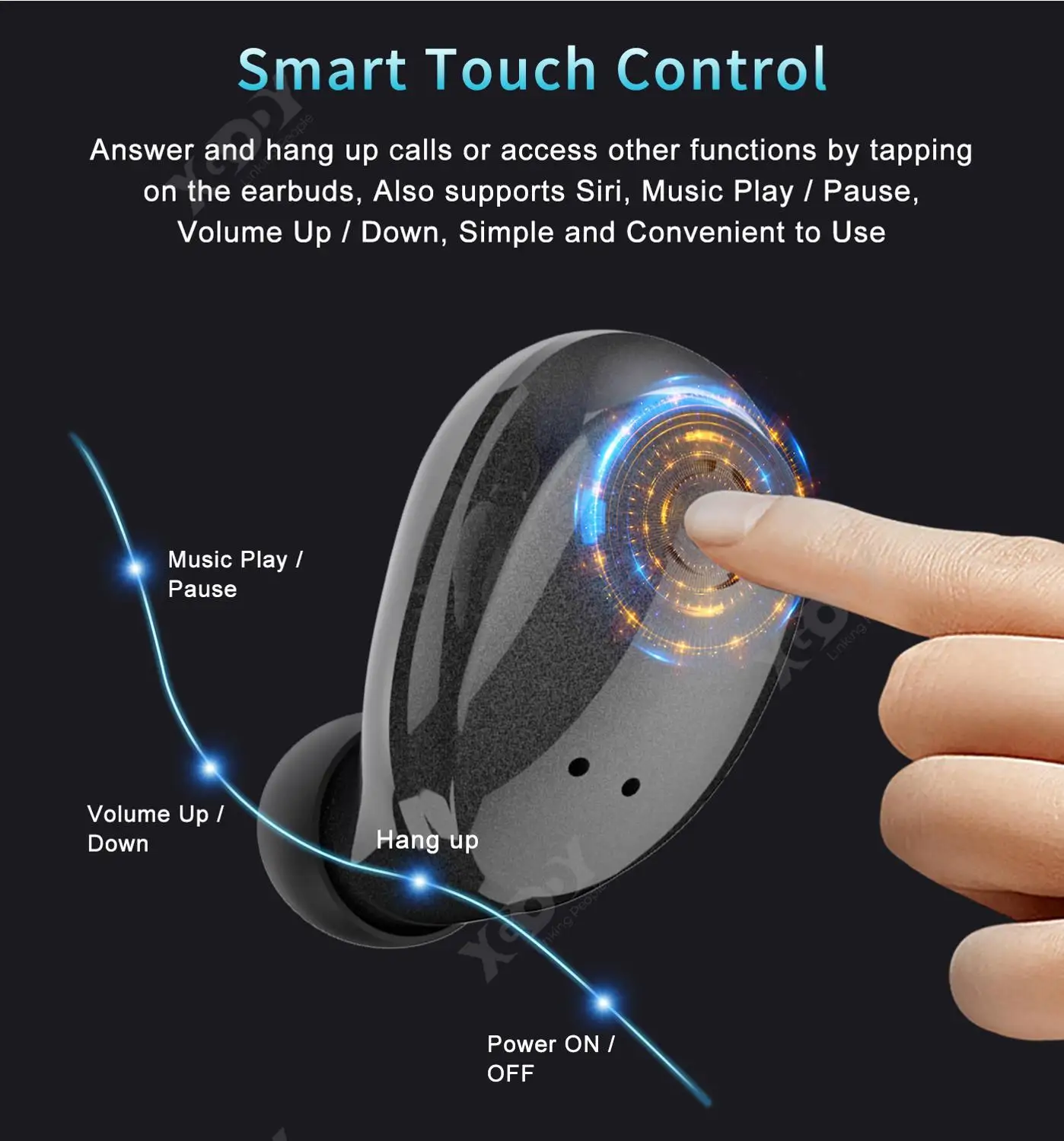 XGODY Bluetooth 5 0 TWS наушники с 3D стерео качеством сенсорные беспроводные IPX5