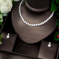 hibride fashion simple round shape cubic zirconia jewelry set for women nigerian wedding jewelry set party accessories n 1088