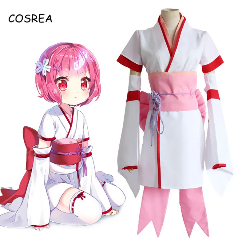 

Re Zero Kara Hajimeru Isekai Seikatsu Ramu RAM Remu REM Cosplay Kimono Uniform Wig Set For Women Girls Anime Costumes Halloween