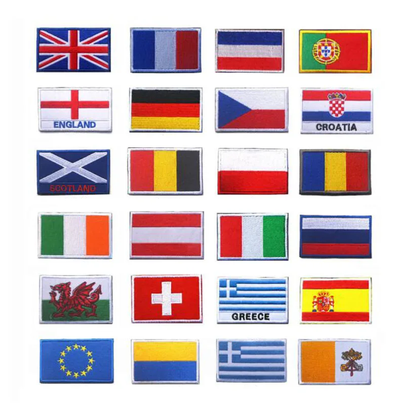 Вышитые крючком поверхности цельнокроеное платье заплатка Национальный флаг 3D