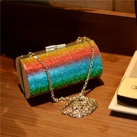 chic ladies rhinestones evening clutch purse shiny cans shaped rainbow diamonds crystal shoulder bags crossbody bottle can bags