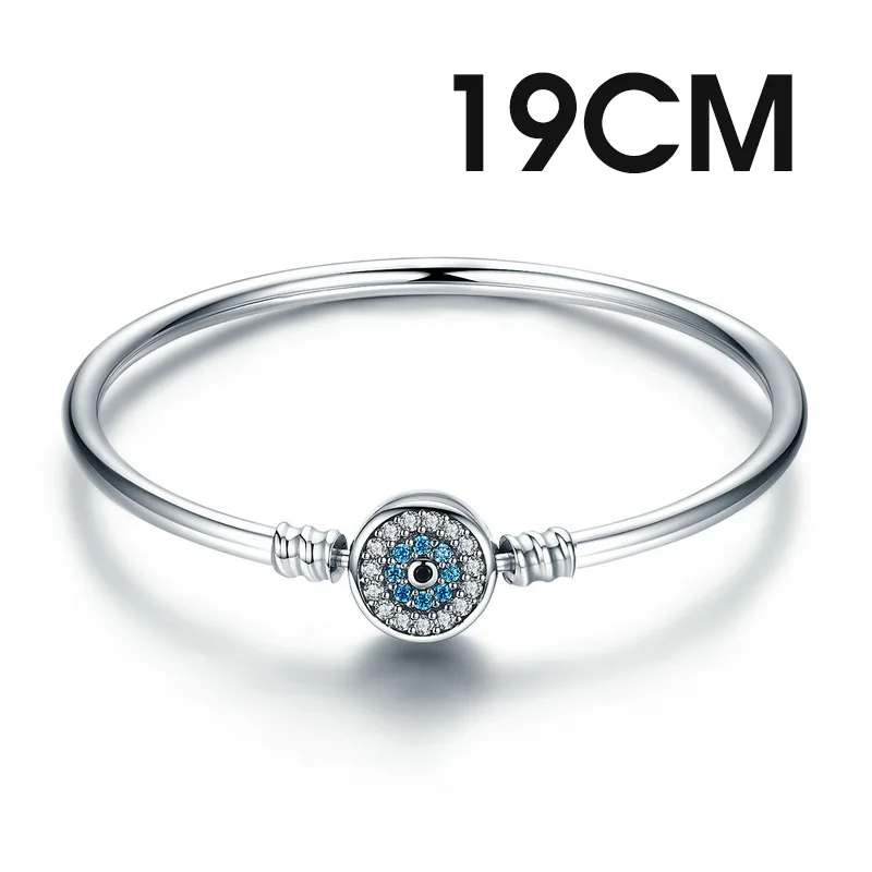 BISAER, 925 пробы, серебряный, Pulseira, браслеты со снежинкой, 925, сердце, змея, цепь, застежка, femme, серебряный браслет для женщин, ювелирное изделие - Окраска металла: 19CM