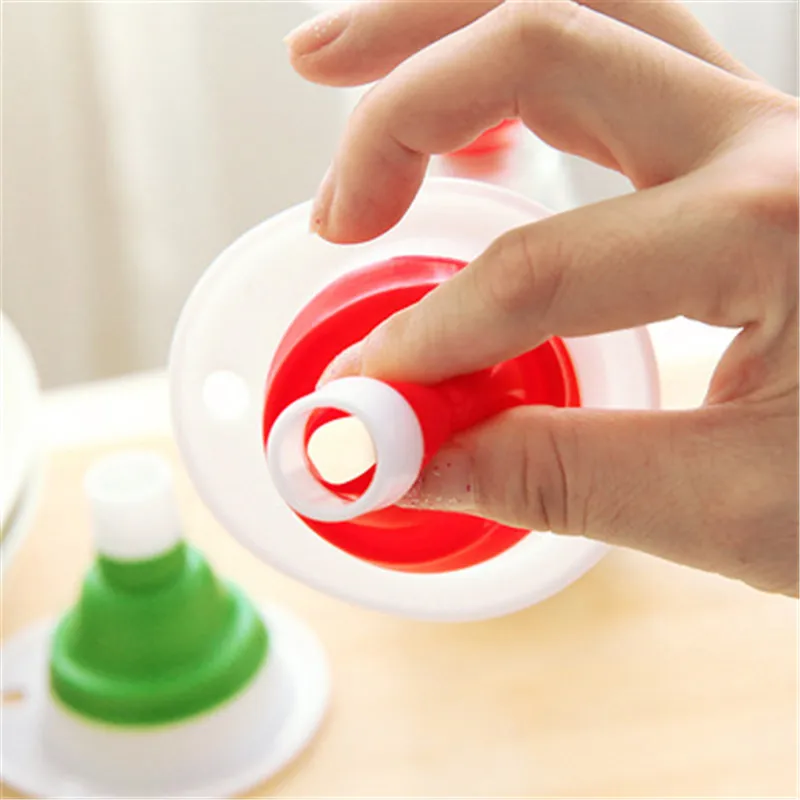 1 Pcs Protable Mini Silicone Foldable Funnels Collapsible Style Funnel Hopper Kitchen Cozinha Cooking Tools Accessories Gadgets | Дом и сад